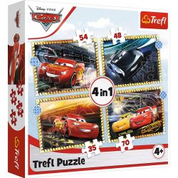34608 TREFL PUZZLE CARS DO STARTU GOTOWI 4W1